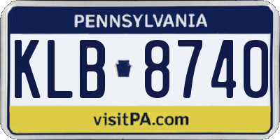 PA license plate KLB8740