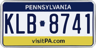 PA license plate KLB8741