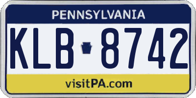 PA license plate KLB8742