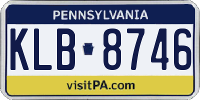 PA license plate KLB8746