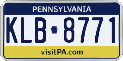 PA license plate KLB8771