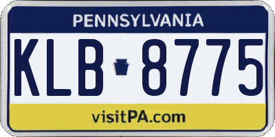 PA license plate KLB8775