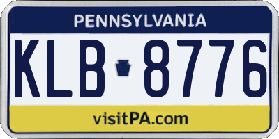 PA license plate KLB8776