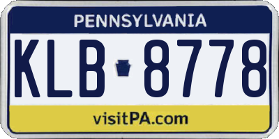 PA license plate KLB8778