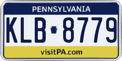 PA license plate KLB8779