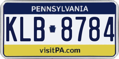 PA license plate KLB8784