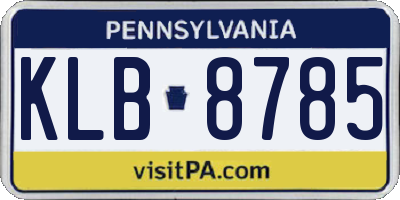 PA license plate KLB8785