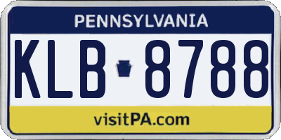 PA license plate KLB8788