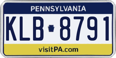 PA license plate KLB8791