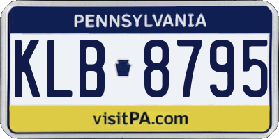 PA license plate KLB8795