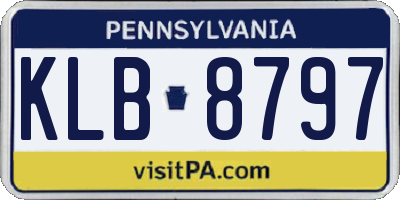 PA license plate KLB8797