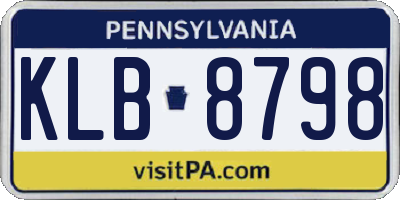 PA license plate KLB8798