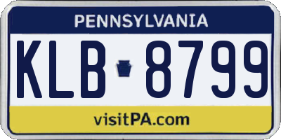 PA license plate KLB8799