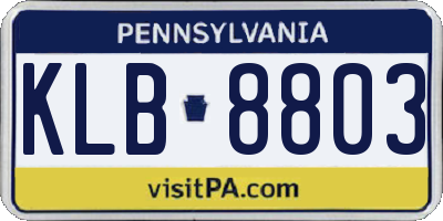 PA license plate KLB8803