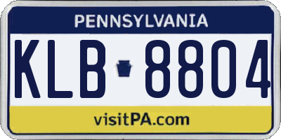 PA license plate KLB8804