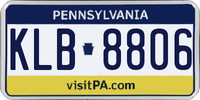 PA license plate KLB8806