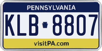 PA license plate KLB8807