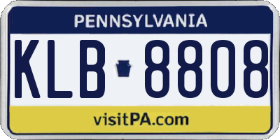 PA license plate KLB8808