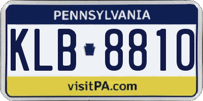 PA license plate KLB8810