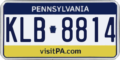 PA license plate KLB8814