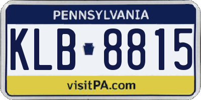 PA license plate KLB8815