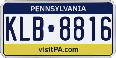 PA license plate KLB8816