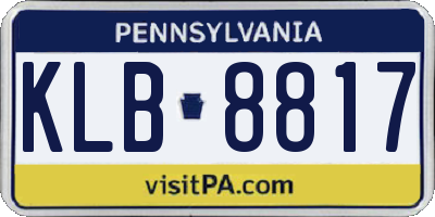 PA license plate KLB8817