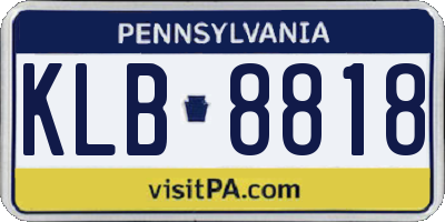 PA license plate KLB8818