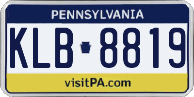 PA license plate KLB8819
