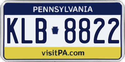 PA license plate KLB8822