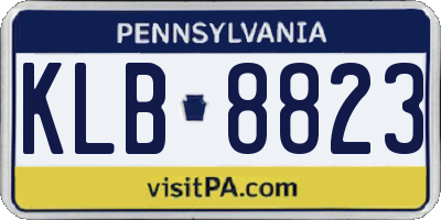 PA license plate KLB8823