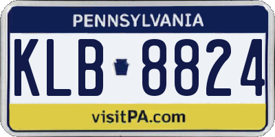 PA license plate KLB8824