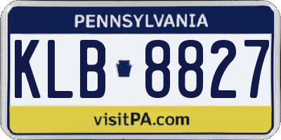 PA license plate KLB8827