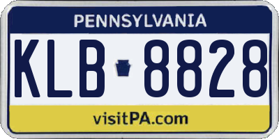 PA license plate KLB8828