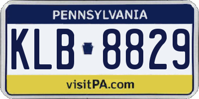 PA license plate KLB8829