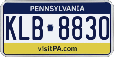 PA license plate KLB8830
