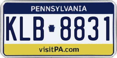 PA license plate KLB8831