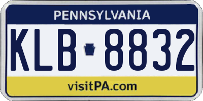 PA license plate KLB8832