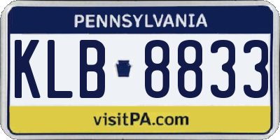 PA license plate KLB8833