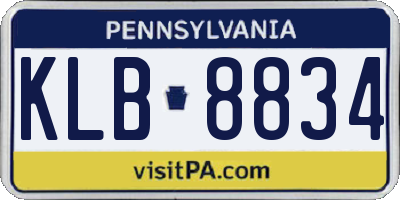 PA license plate KLB8834