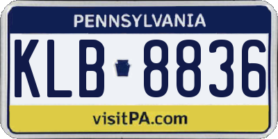 PA license plate KLB8836