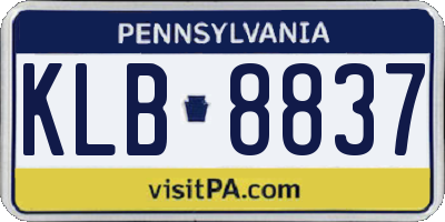 PA license plate KLB8837