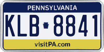 PA license plate KLB8841