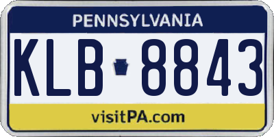 PA license plate KLB8843
