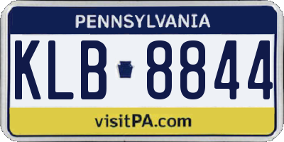PA license plate KLB8844