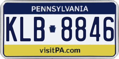 PA license plate KLB8846