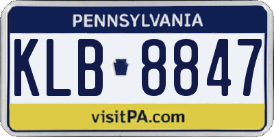 PA license plate KLB8847