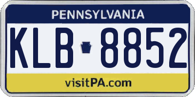 PA license plate KLB8852