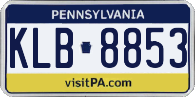 PA license plate KLB8853