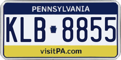 PA license plate KLB8855